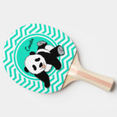 Baby Panda; Aqua Green Chevron Tafeltennisbatje (Zijkant)