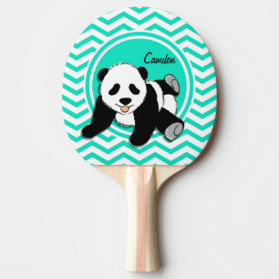 Baby Panda; Aqua Green Chevron Tafeltennisbatje
