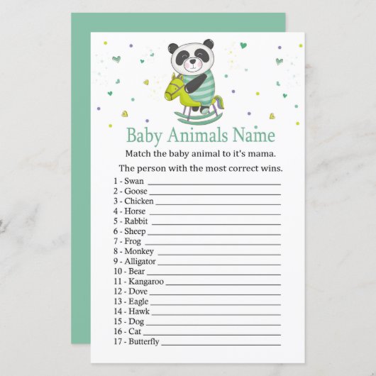 Baby Panda Baby Animals Name Game (Voorkant / Achterkant)