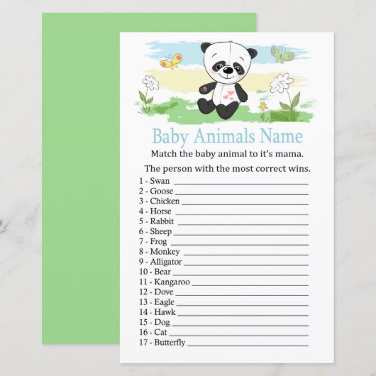 Baby panda Baby Animals Name Game (Voorkant / Achterkant)