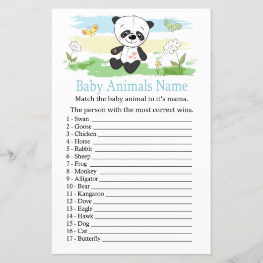 Baby panda Baby Animals Name Game (Voorkant)
