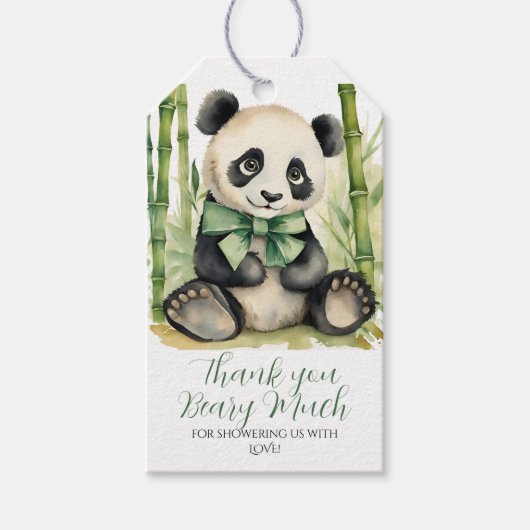 Baby Panda Baby Shower Bedankt Beary Veel Cadeaulabel (Voorkant)