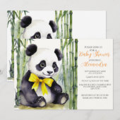 Baby Panda Baby shower Invitation Kaart (Voorkant / Achterkant)