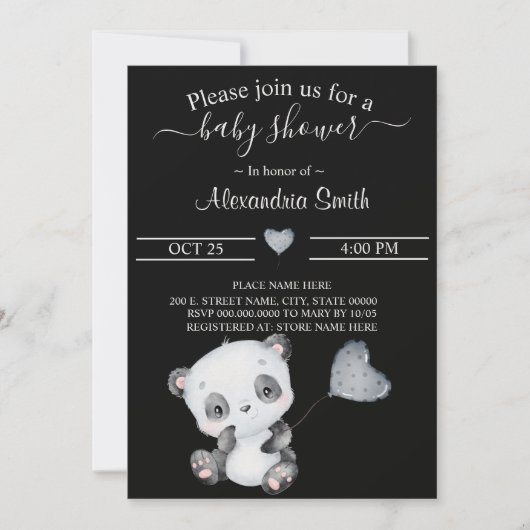 Baby Panda | BABY SHOWER Kaart (Voorkant)