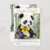 Baby Panda Baby shower Luier Raffle Informatiekaartje (Voorkant / Achterkant)