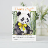 Baby Panda Baby shower Luier Raffle Informatiekaartje (Staand voorkant)