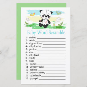 Baby panda Baby word scramble game