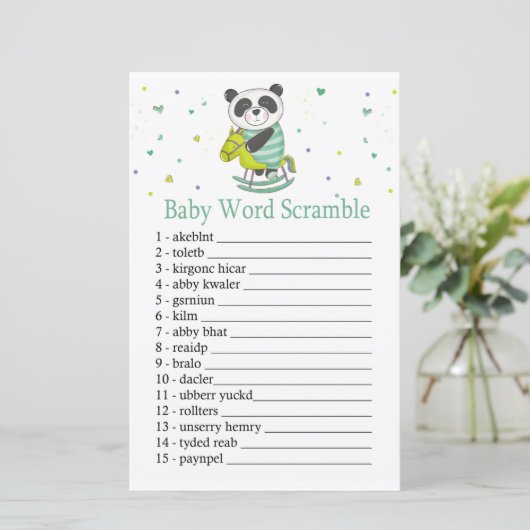 Baby Panda Baby word scramble game (Staand voorkant)