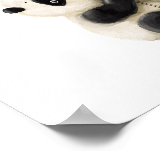 Baby Panda-ballondruk | Panda Waterverf Print (Hoek)