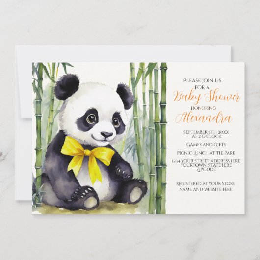 Baby Panda Barly Wait Baby shower Kaart (Voorkant)