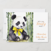 Baby Panda Barly Wait Baby shower Kaart (Achterkant)
