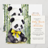 Baby Panda Barly Wait Baby shower Kaart (Voorkant / Achterkant)