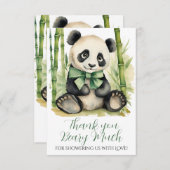 Baby Panda Beer Baby shower Dank u Bedankkaart (Voorkant / Achterkant)