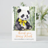Baby Panda Beer Baby shower non gender dank u Bedankkaart (Staand voorkant)