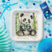 Baby Panda Beer Barly Wait Baby shower Papieren Bordje (Feest)