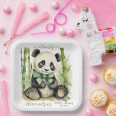Baby Panda Beer Barly Wait Baby shower Papieren Bordje (Feest)