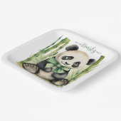 Baby Panda Beer Barly Wait Baby shower Papieren Bordje (Gebogen)