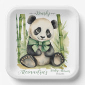 Baby Panda Beer Barly Wait Baby shower Papieren Bordje (Voorkant)