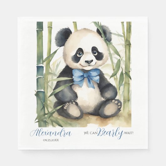 Baby Panda Beer Barly Wait Boy Baby shower Servet (Voorkant)