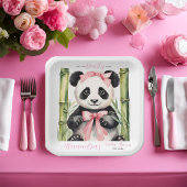 Baby Panda Beer Barly Wait Meisjes Baby shower Papieren Bordje