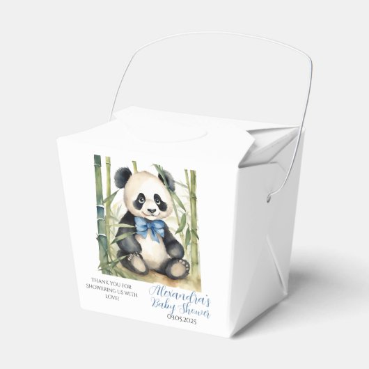 Baby Panda Beer Boy Baby shower Bedankdoosjes (Voorkant Zijde)