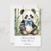 Baby Panda Beer Boy Baby shower Dank u Bedankkaart (Achterkant)