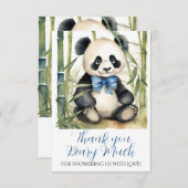 Baby Panda Beer Boy Baby shower Dank u Bedankkaart (Voorkant / Achterkant)