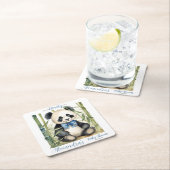 Baby Panda Beer Boy Baby shower Kartonnen Onderzetters (Insitu)