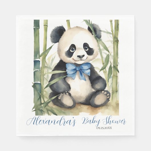 Baby Panda Beer Boy Baby shower Servet (Voorkant)