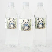 Baby Panda Beer Boy Baby shower Waterfles Etiket (Flessen)