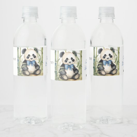 Baby Panda Beer Boy Baby shower Waterfles Etiket (Flessen)