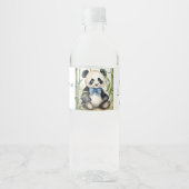 Baby Panda Beer Boy Baby shower Waterfles Etiket (Voorkant)