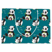 Baby Panda Beer Dragonfly Blauwgroen Aangepast Groot Cadeauzakje (Achterkant)