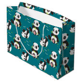 Baby Panda Beer Dragonfly Blauwgroen Aangepast Groot Cadeauzakje (Achterkant Gekanteld)