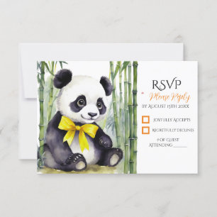 Baby Panda Beer Genderneutraal Baby shower RSVP Kaartje
