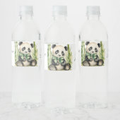 Baby Panda Beer Genderneutraal Baby shower Waterfles Etiket (Flessen)