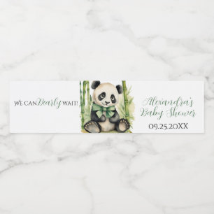 Baby Panda Beer Genderneutraal Baby shower Waterfles Etiket