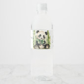 Baby Panda Beer Genderneutraal Baby shower Waterfles Etiket (Voorkant)