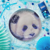 Baby Panda Beer Happy Birthday Papieren Bordje (Feest)