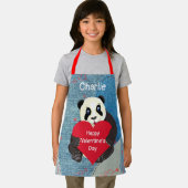 Baby Panda Beer Hugging Big Red Heart Chef Schort (Insitu)