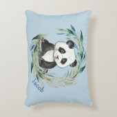 Baby Panda-Beer in Wreath Nursery Accent Pillow Accent Kussen (Voorkant(Verticaal))