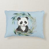 Baby Panda-Beer in Wreath Nursery Accent Pillow Accent Kussen (Achterkant)