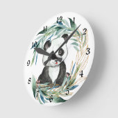 Baby Panda-Beer in Wreath Nursery Ronde Klok (Hoek)