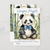 Baby Panda Beer Jongen Baby shower Luier Raffle Informatiekaartje (Voorkant / Achterkant)