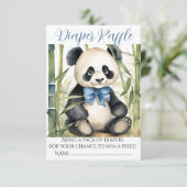 Baby Panda Beer Jongen Baby shower Luier Raffle Informatiekaartje (Staand voorkant)