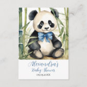 Baby Panda Beer Jongen Baby shower Luier Raffle Informatiekaartje (Achterkant)