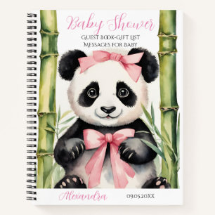 Baby Panda Beer Meisje Baby shower Gast Geschenkli Notitieboek
