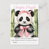 Baby Panda Beer Meisje Baby shower Luier Raffle Informatiekaartje (Voorkant)