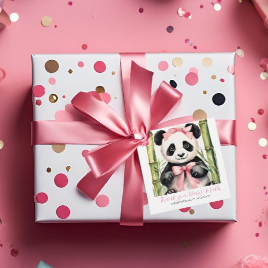 Baby Panda Beer Meisjes Baby shower Dank u Bedankjes Labels
