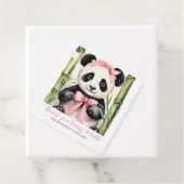 Baby Panda Beer Meisjes Baby shower Dank u Bedankjes Labels (In situ)
